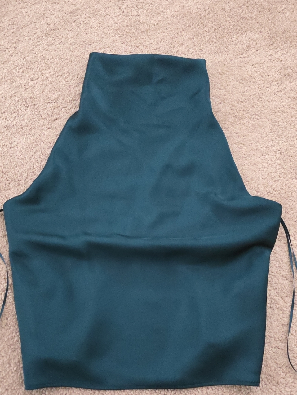 Teal High Neck Sleeveless Top